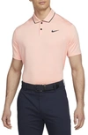 Nike Golf Dri-fit Vapor Tipped Golf Polo In Arctic Orange/ Pure/ Obsidian