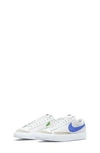 Nike Kids' Blazer Low '77 Low Top Sneaker In White,chlorophyll,black,medium Blue