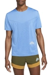 Nike Men's Dri-fit Rise 365 Short-sleeve Trail Running Top In Blue