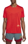 Nike Men's Dri-fit Rise 365 Short-sleeve Trail Running Top In Red