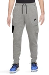 Nike Men's  Sportswear Tech Fleece Utility Pants In Grey Heather/ Black/ Black