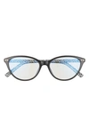 Kate Spade Roanne 54mm Cat Eye Blue Block Eyeglasses In Black