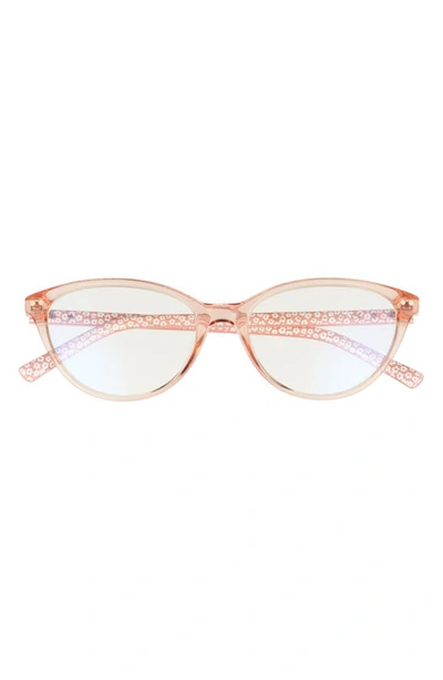 Kate Spade Roanne 54mm Blue Light Blocking Reading Glasses In Pink/ Clear
