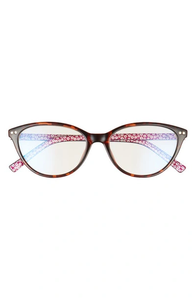 Kate Spade Roanne 54mm Cat Eye Blue Block Eyeglasses In Brown