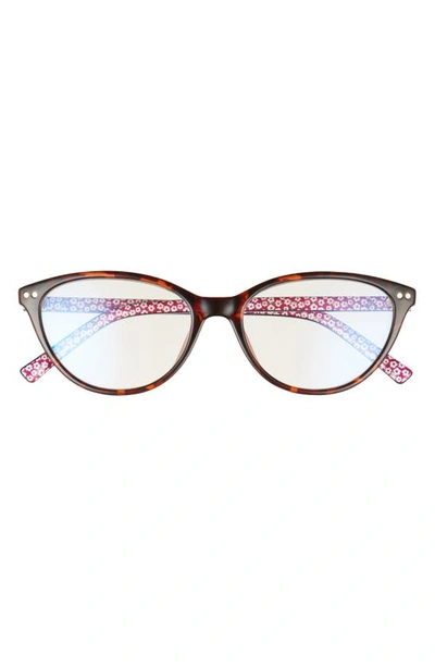 Kate Spade Roanne 54mm Cat Eye Blue Block Eyeglasses In Hvn/ Clear