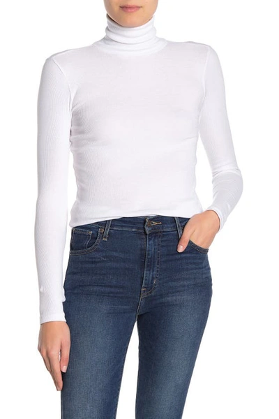 Bp. Turtleneck Ribbed Top In White