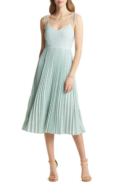 open lace back dress Hollywood Dreams Pleated Tie Back Midi Dress – VICI main image 1