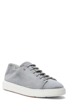 Santoni Men's Grey Suede Sneaker Gray In Light Blue