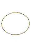 Ef Collection Birthstone Beaded Necklace In 14k Yellow Gold/ Tourmaline