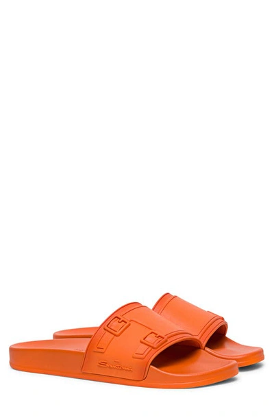 Santoni Edison Slide Sandal In Orange Orange