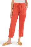 Kut From The Kloth Drawcord Waist Crop Pants In Tigerlily