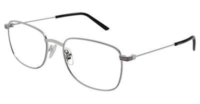 Gucci Demo Rectangular Mens Eyeglasses Gg1052o 006 57 In Silver Tone
