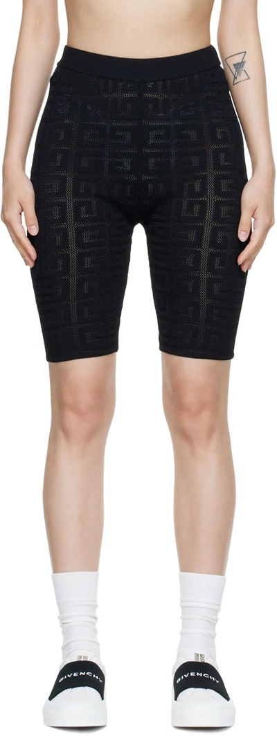 Givenchy '4g' Jacquard Cyclist Trousers In Black