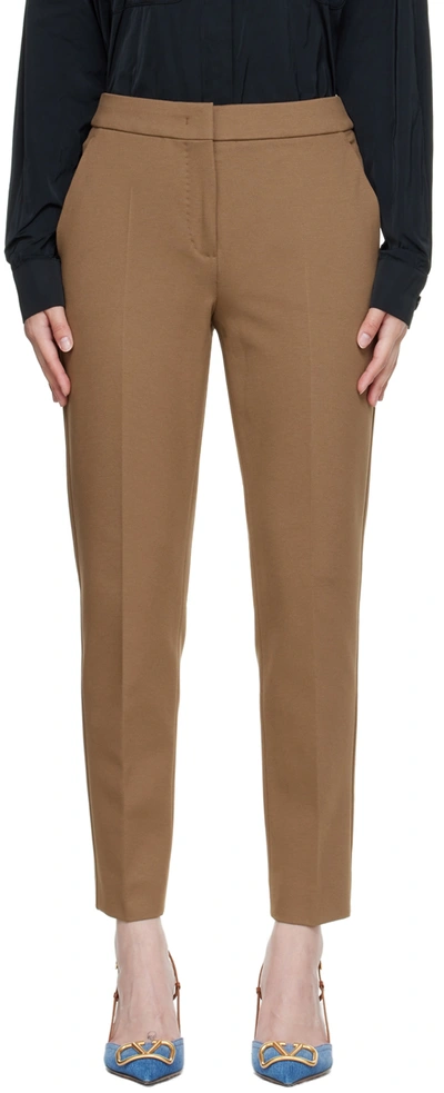 Max Mara Brown Pegno Trousers In Camel