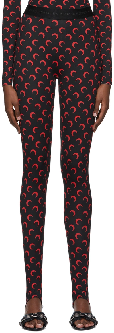 Marine Serre Black Moon Printed Jersey Leggings