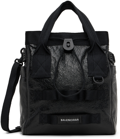 Balenciaga Army Top Handle Small Tote Bag In Black