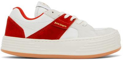 Palm Angels White & Red Snow Low-top Trainers In White Red