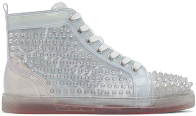 Christian Louboutin Louix Ray Spiked Pvc High-top Sneakers In Neutrals