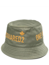 Dsquared2 D-squared2 Mans Green Bucket Hat With Logo Print