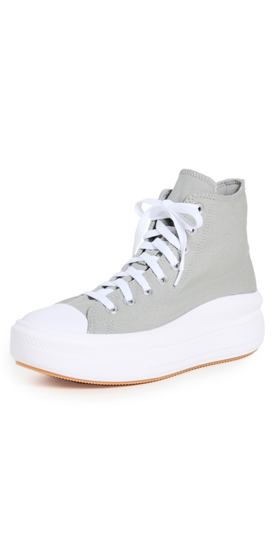 Converse Chuck Taylor All Star Hi Move Canvas Platform Trainers In Slate Sage-green