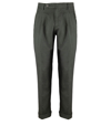 Berwich Retro Theca Military Green Trousers In Green