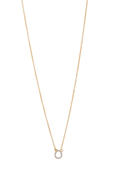 Monica Vinader Mini Teardrop Diamond Pendant Necklace In Yellow Gold