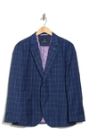 Tailorbyrd Windowpane Print Modern Fit Sport Coat In Navy