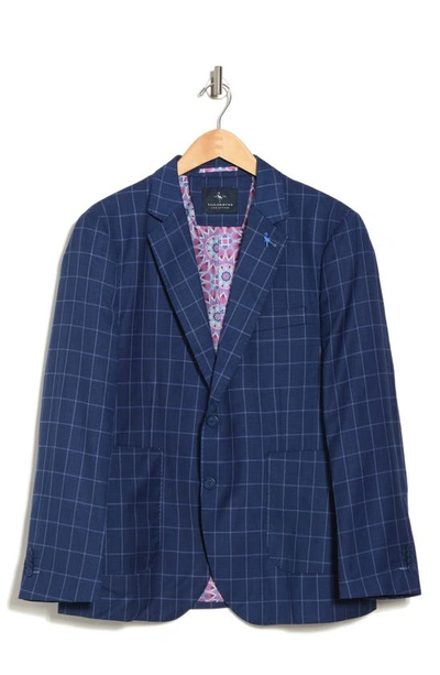 Tailorbyrd Windowpane Print Modern Fit Sport Coat In Navy