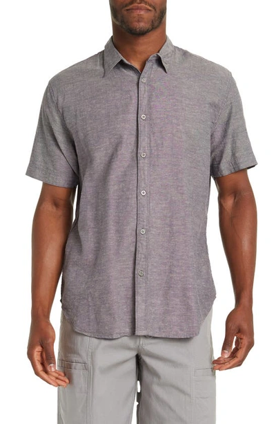 Coastaoro Short Sleeve Woven Shirt In Grey