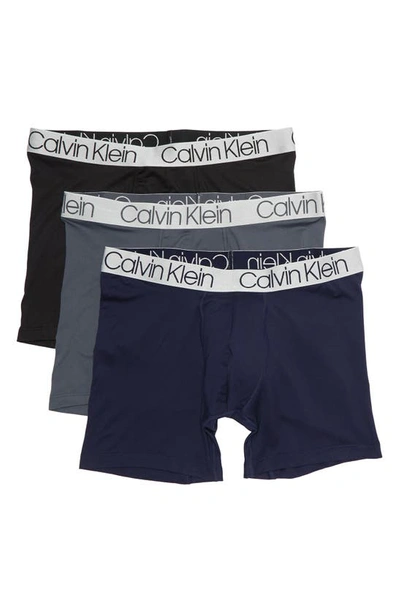 Calvin Klein 3-pack Performance Boxer Briefs In 8r8 1 Black/ 1