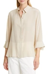 Twp Morning After Silk Button-up Shirt In Champagne