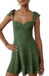 Reformation Niara Floral Minidress In Coriander