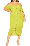 City Chic Trendy Plus Size Entwine Maxi Dress In Citronelle