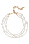 MARTHA CALVO ROSIE TRIPLE LAYER FRESHWATER PEARL NECKLACE