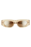 Bottega Veneta 51mm Rectangular Sunglasses In Brown