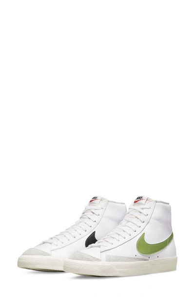 Nike Blazer Mid '77 Vintage Trainer In White/ Chlorophyll/ Black
