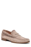 Santoni Suede Dousing Penny Loafers In Beige