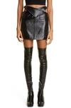 COURRÈGES CRISSCROSS CUTOUT VINYL MINISKIRT