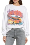 Mother The Drop Square Stargazer Cotton Graphic Sweatshirt In White