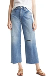 Slvrlake Grace High Waist Raw Hem Wide Leg Jeans In Rockaway