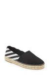 Off-white Off White Striped Espadrillas In Black,white