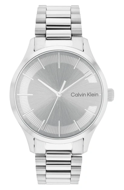 Calvin Klein Grey Stainless Steel Bracelet Watch 40mm Women's Shoes