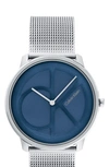 Calvin Klein Stainless Steel Mesh Bracelet Watch 40mm In Silver