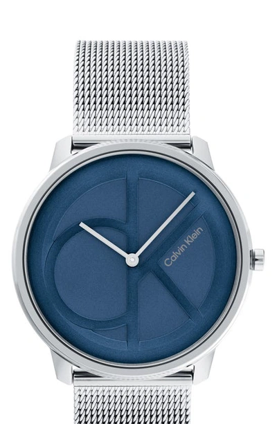 Calvin Klein Stainless Steel Mesh Bracelet Watch 40mm In Blue