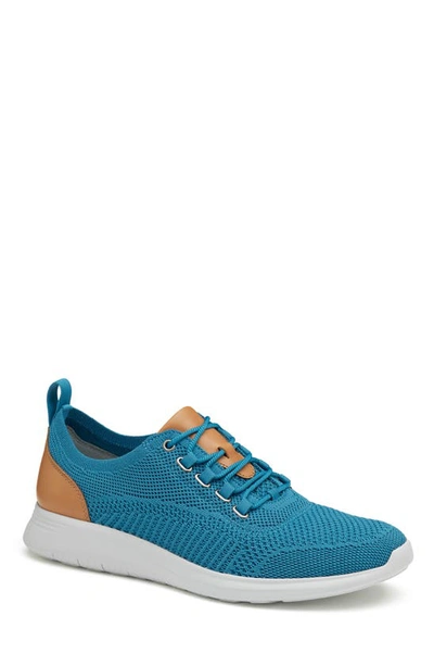 J And M Collection Amherst Knit Sneaker In Blue Knit