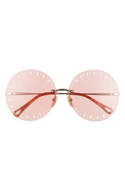 Chloé Women's Ysé 60mm Round Sunglasses In Золотой,розовый