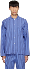 Tekla Camp-collar Striped Organic Cotton-poplin Pyjama Shirt In Boro Stripes - Core
