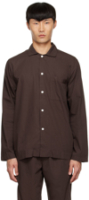 Tekla Brown Pyjama Shirt In Coffee - Core Collec
