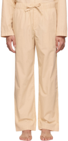 Tekla Beige Organic Cotton Pyjama Pants In Khaki - Core Collect
