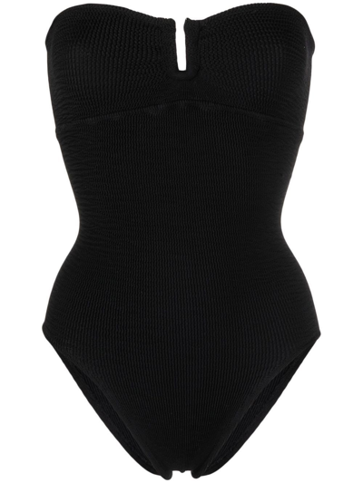 Reina Olga La Sciura Scrunch One-piece Swimsuit In Black